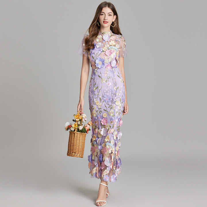 Lara | Elegantes Blumenkleid aus Mesh - Elle Zürich
