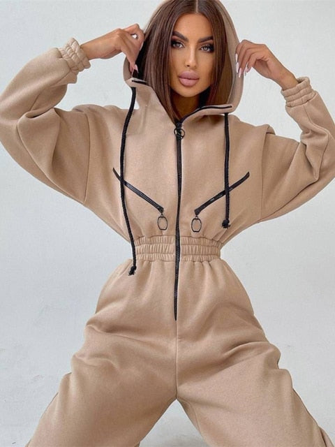 Gudrun | Gemütlicher Jumpsuit mit Kapuze und Reißverschluss - Elle Zürich