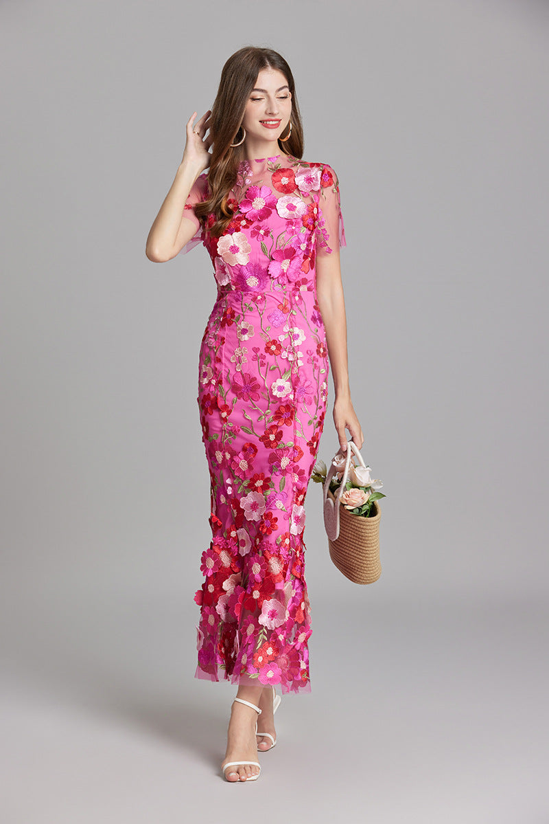 Lara | Elegantes Blumenkleid aus Mesh - Elle Zürich