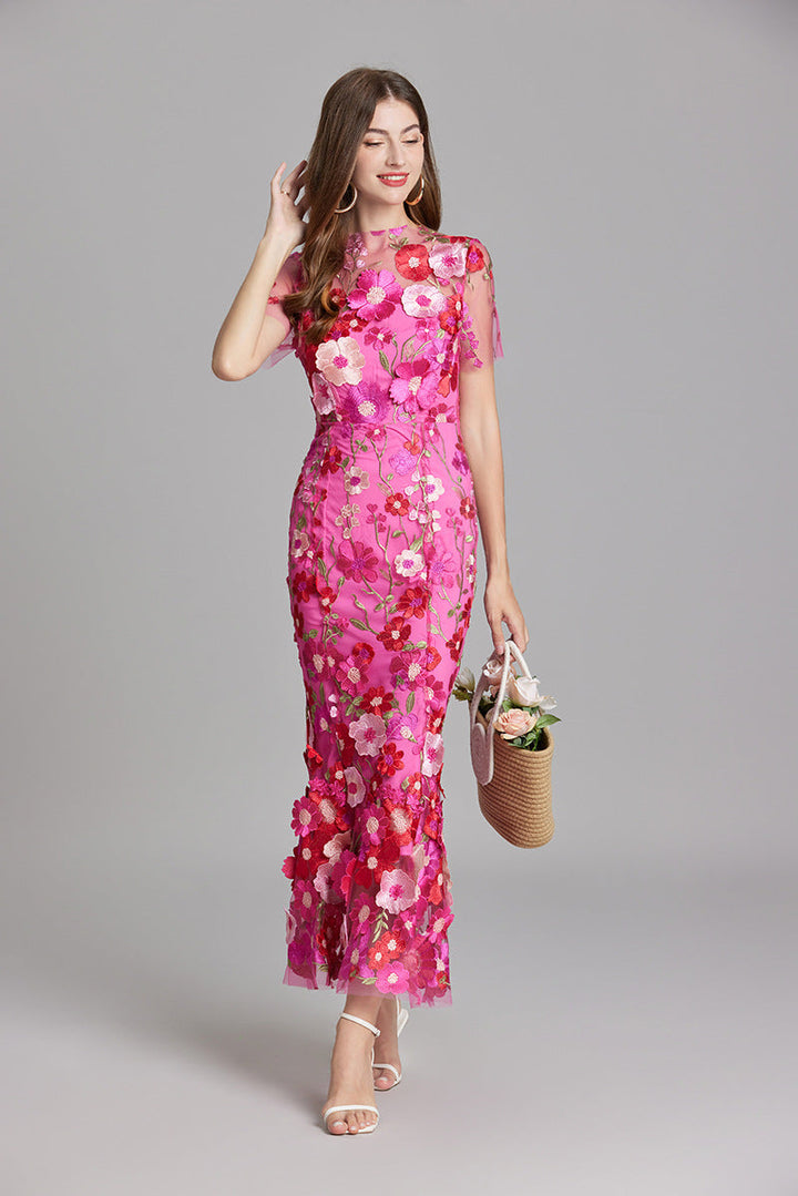 Lara | Elegantes Blumenkleid aus Mesh - Elle Zürich