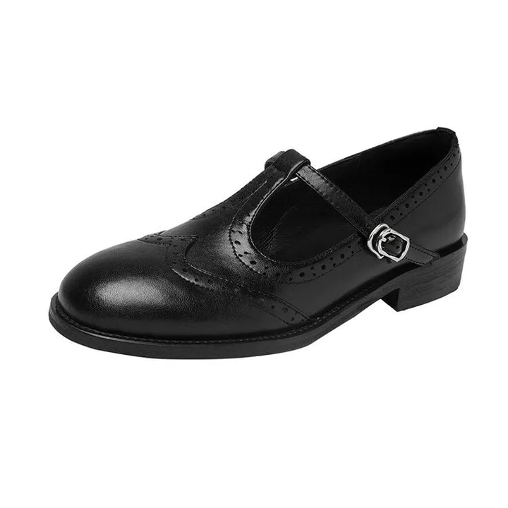 Alina | Klassische Damen Leder T-Riemchen Schuhe
