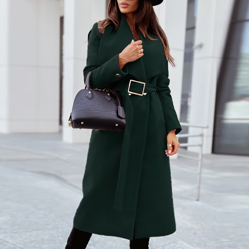 Alena - Elegante Wollen Jas Met Riem Voor Dames - Elle Zürich