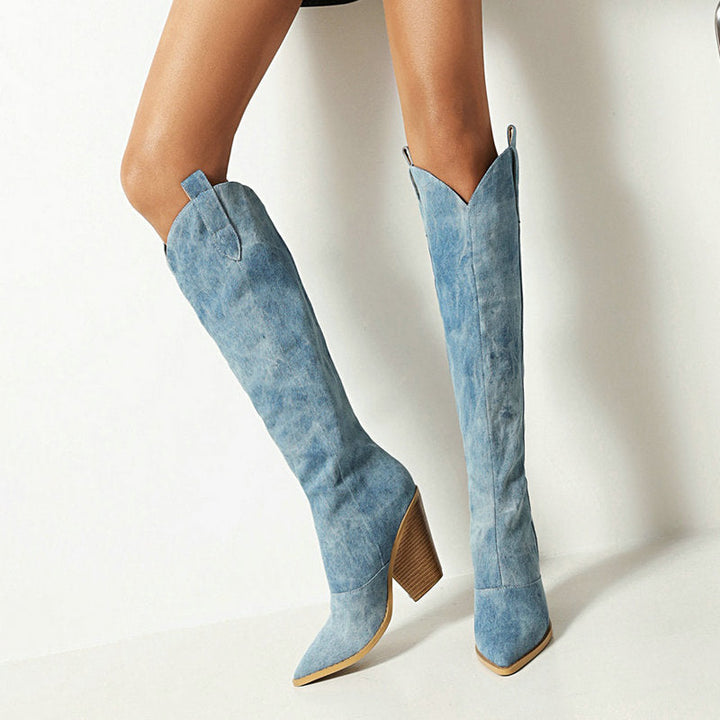 Pauline | Western Inspirierte Spitzzehen Stiefel Damen