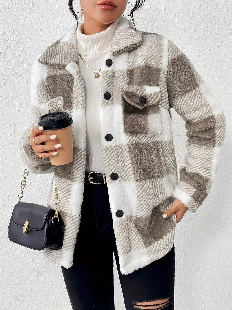 Helga | Damen Karierte Freizeit-Winterjacke - Elle Zürich