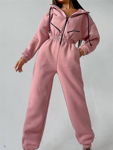 Gudrun | Gemütlicher Jumpsuit mit Kapuze und Reißverschluss - Elle Zürich