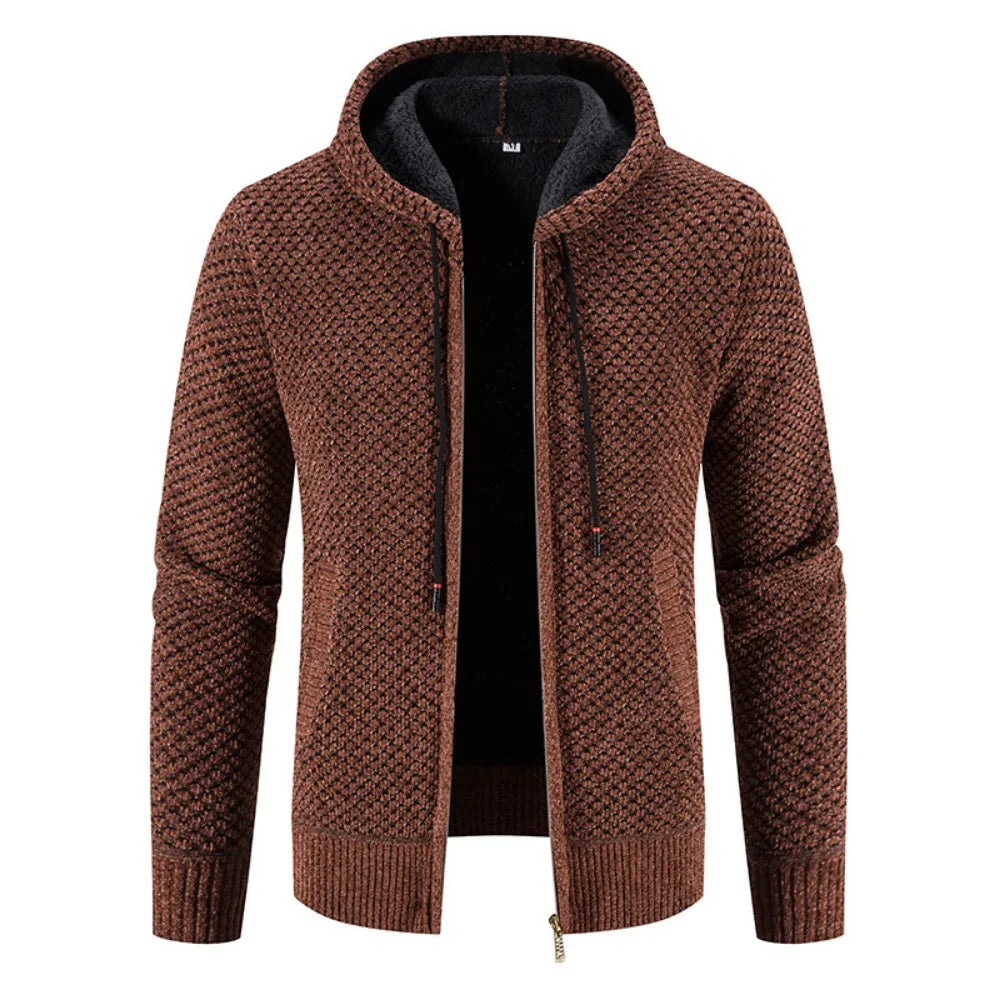 David | Herren Strick Kapuzenjacke mit Reißverschluss - Elle Zürich