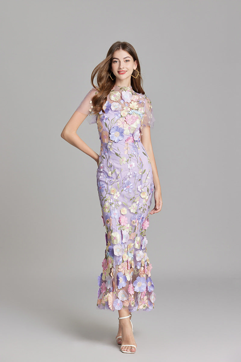 Lara | Elegantes Blumenkleid aus Mesh - Elle Zürich