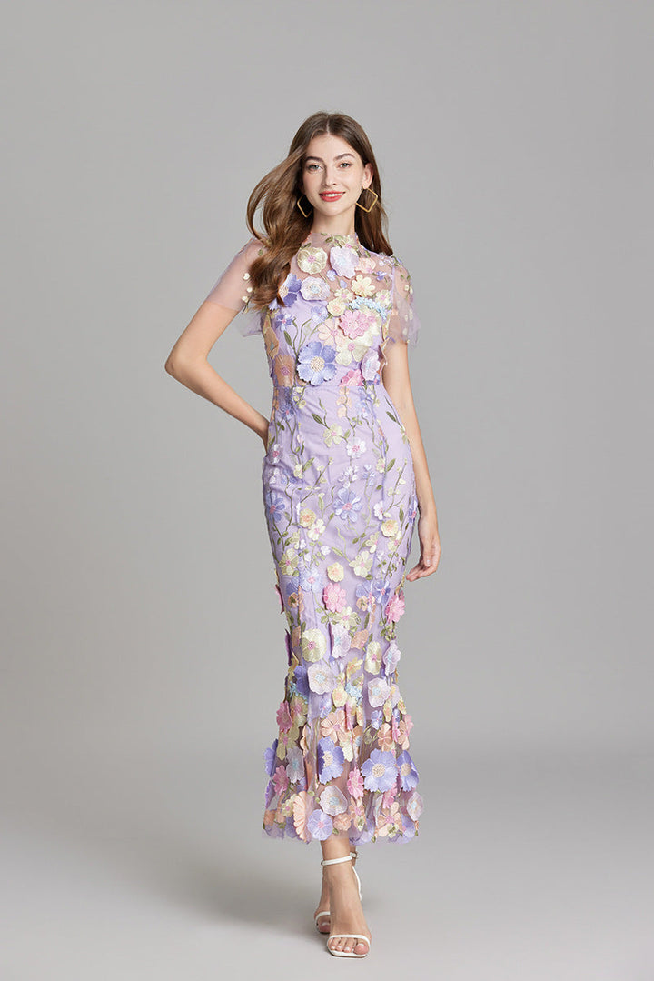 Lara | Elegantes Blumenkleid aus Mesh - Elle Zürich