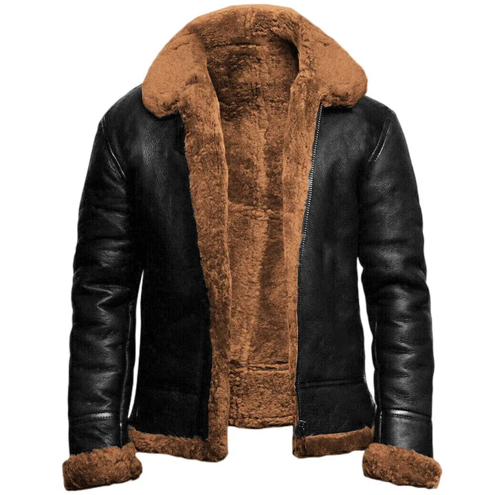 Oliver | Herren Winter Leder Shearling Jacke mit Fell