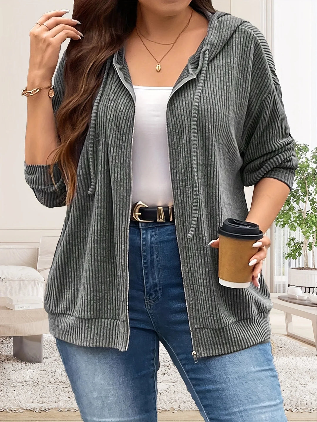 Theresa | Damen Winter-Hoodie-Jacke mit Reißverschluss - Elle Zürich