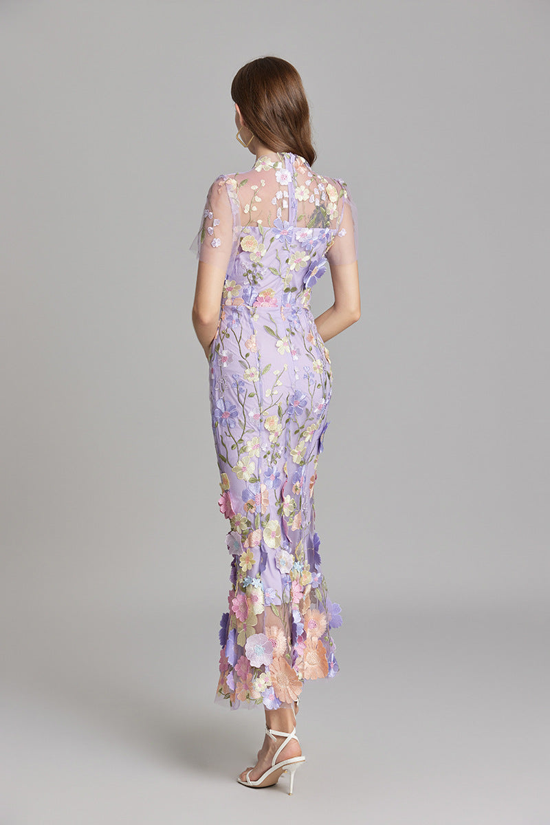 Lara | Elegantes Blumenkleid aus Mesh - Elle Zürich