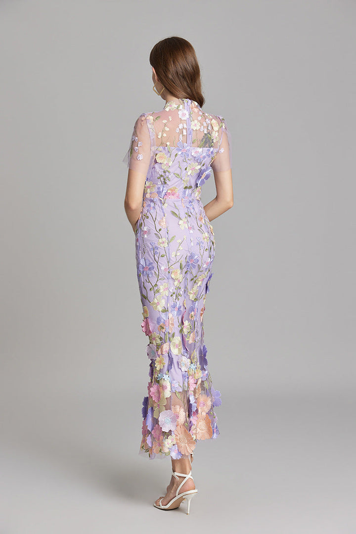 Lara | Elegantes Blumenkleid aus Mesh - Elle Zürich