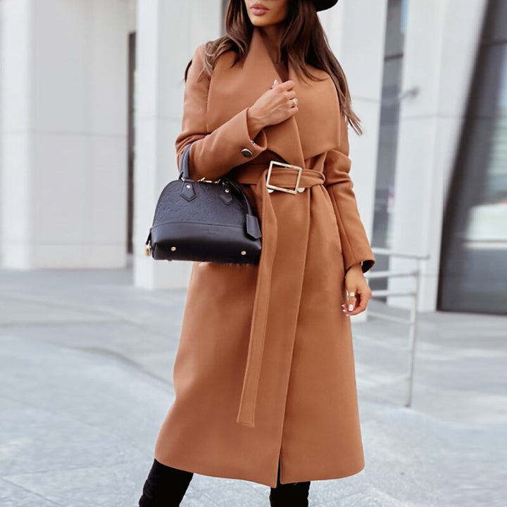 Alena - Elegante Wollen Jas Met Riem Voor Dames - Elle Zürich