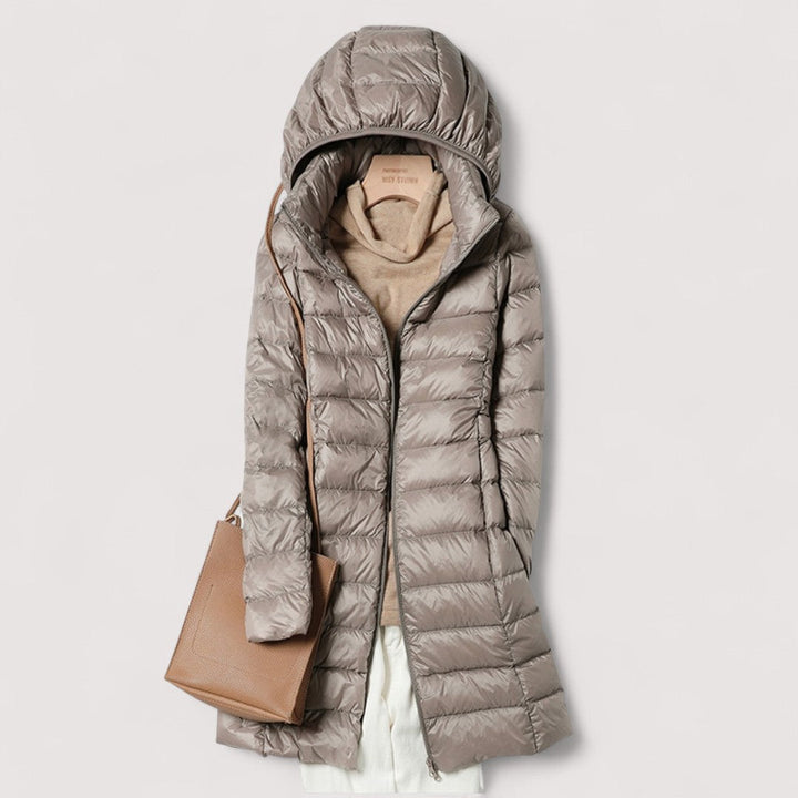 Petra | Damen Winter Lange Kapuzen-Steppjacke