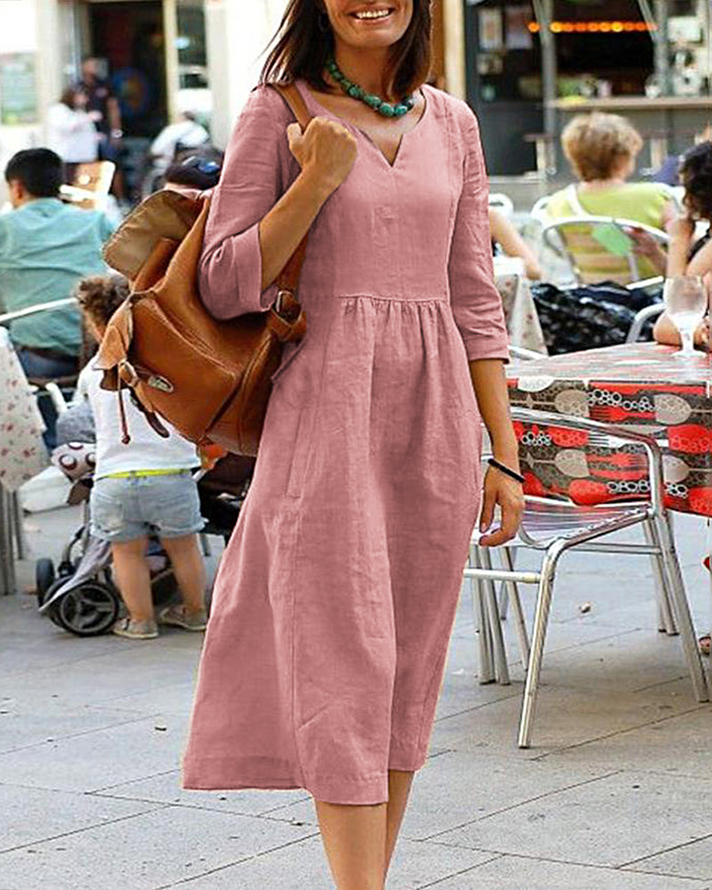 Annika | Midikleid mit V-Ausschnitt für Damen - Elle Zürich