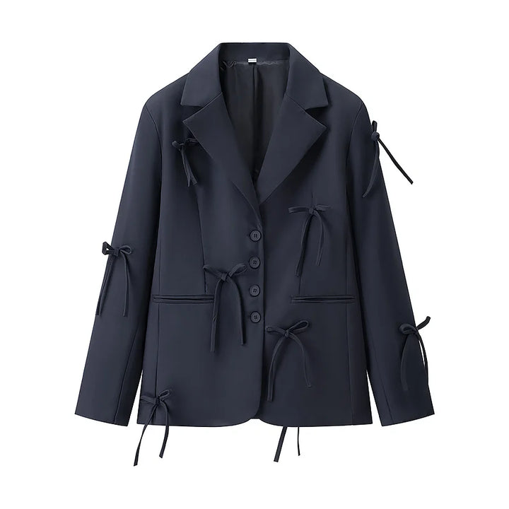Sandra | Damen-Winterjacke mit Knöpfen und dekorativen Schleifen - Elle Zürich