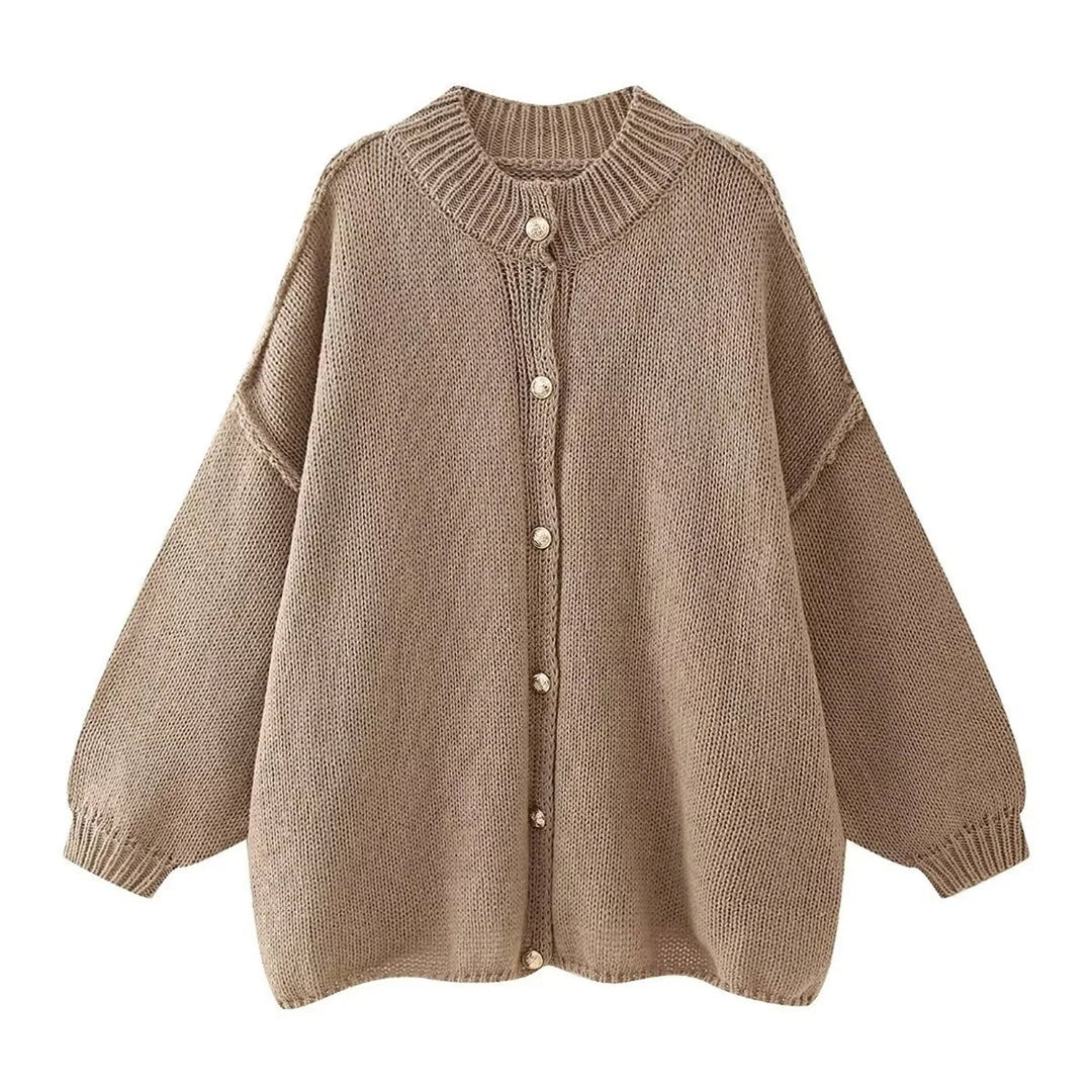 Edith | Damen Winter Strickjacke mit Knöpfen - Elle Zürich