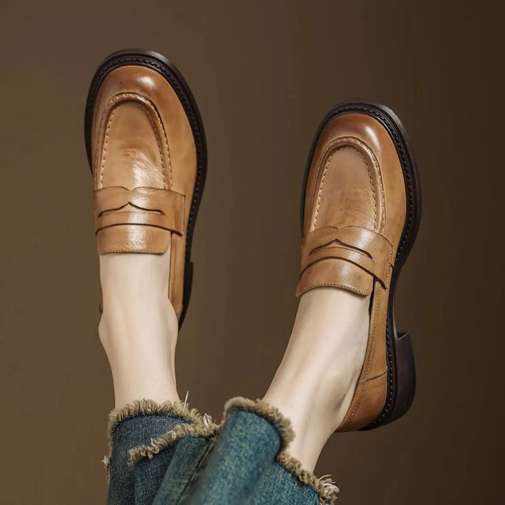 Barbara | Klassische Damen Leder T-Riemchen Schuhe