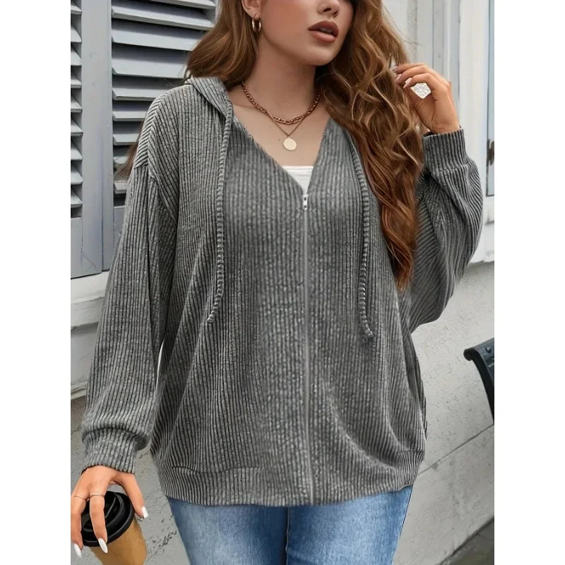 Theresa | Damen Winter-Hoodie-Jacke mit Reißverschluss - Elle Zürich