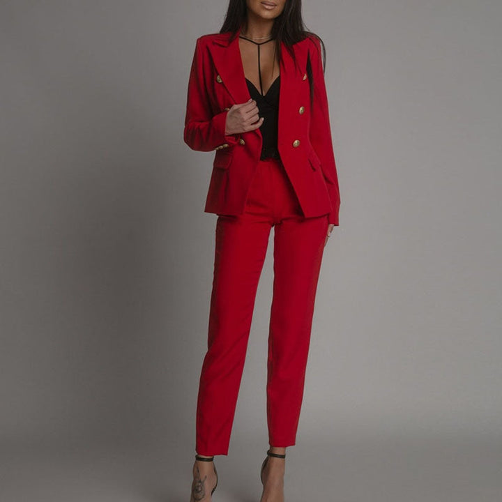 Greta | Damen Zweireihiges Blazer-Hosen-Set - Elle Zürich