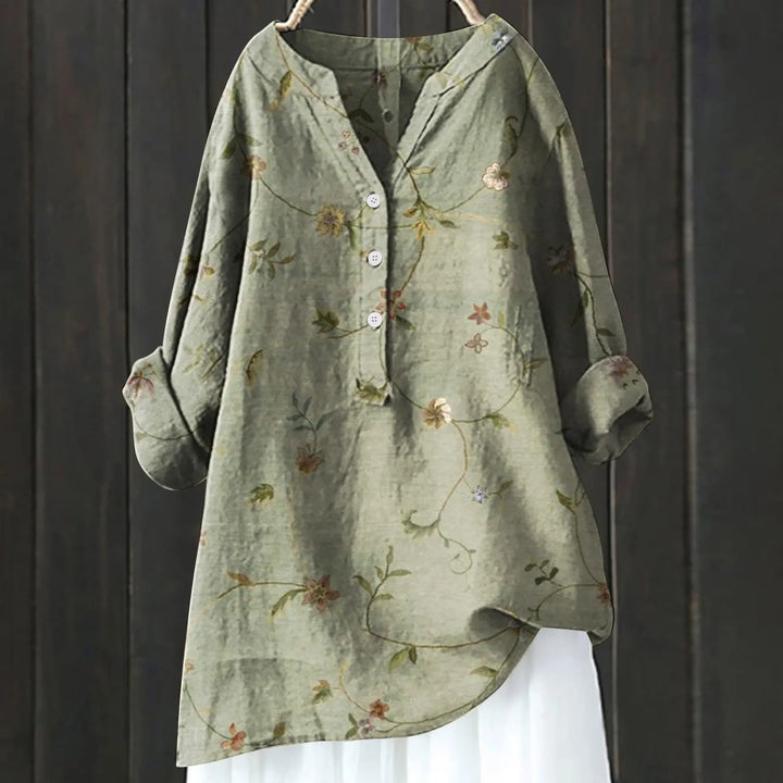 Laura | Weiche Blumenbluse mit Knöpfen - Elle Zürich