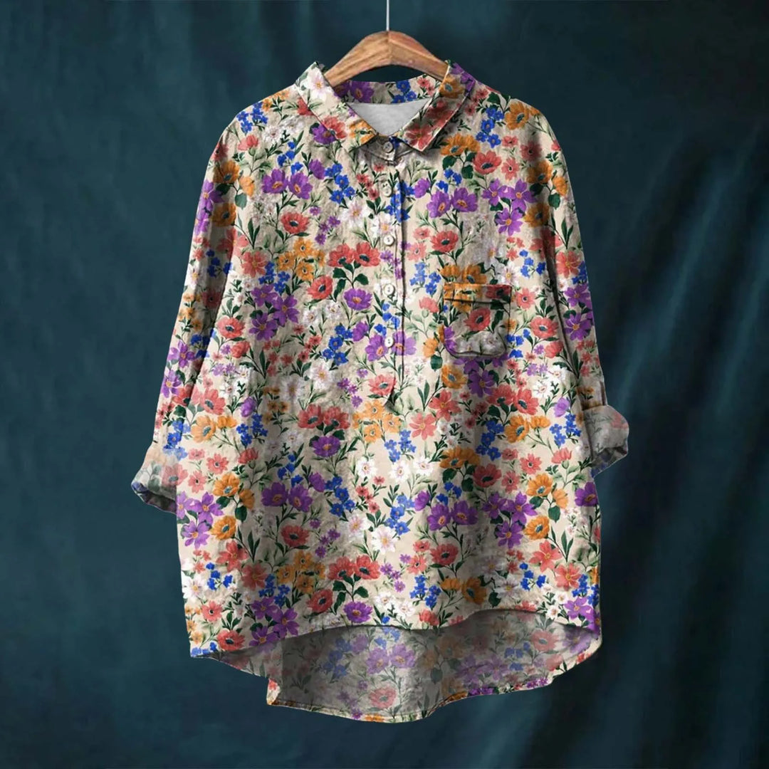 Kerstin | Retro-Blumenhemd mit Knöpfen - Elle Zürich