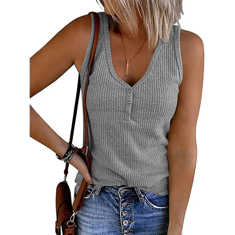 Laura | Atmungsaktives ärmelloses Sommer Top mit V-Ausschnitt für Damen - Elle Zürich