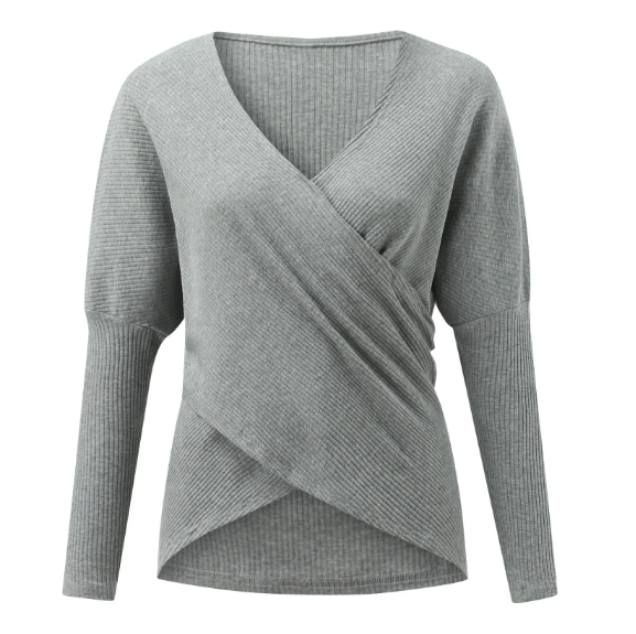 Franziska | Damen Überkreuz Strickpullover Oberteil - Elle Zürich