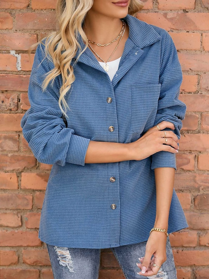 Karin | Damen Winter-Hemdjacke mit Knöpfen - Elle Zürich