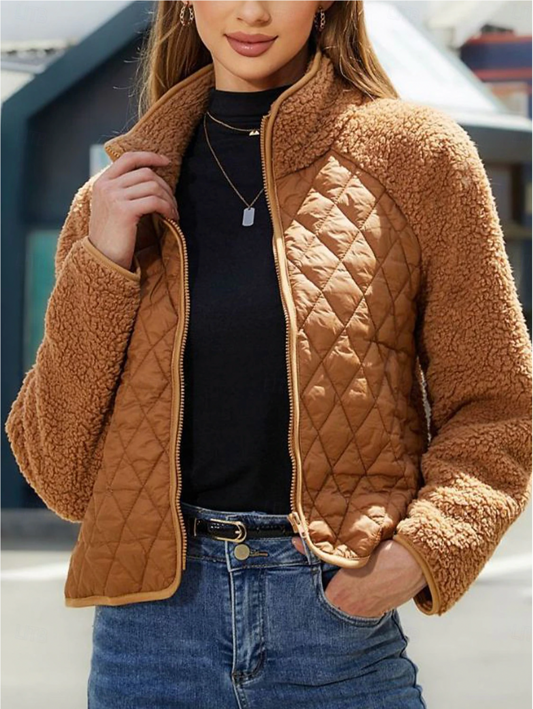 Gabriela | Damen Winter-Steppjacke mit Fleece-Ärmeln - Elle Zürich