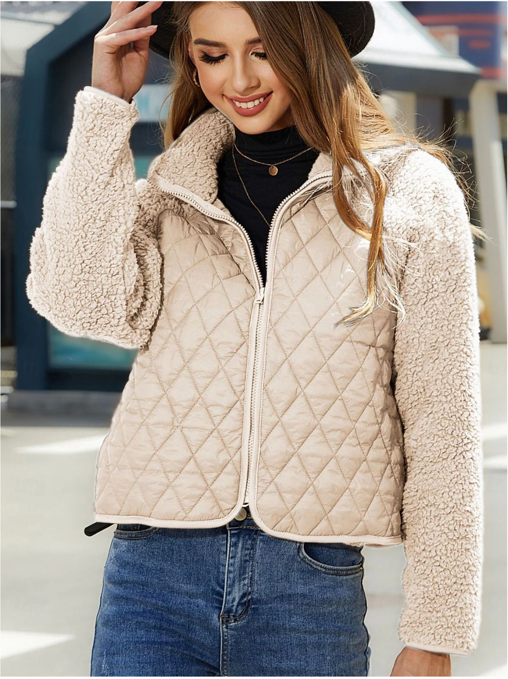 Gabriela | Damen Winter-Steppjacke mit Fleece-Ärmeln - Elle Zürich