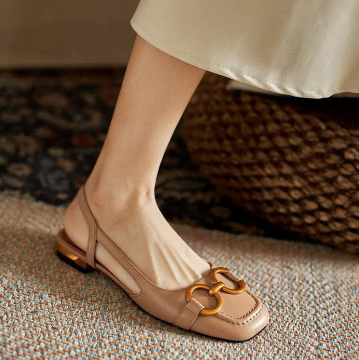 Julia | Stilvolle Damen Slingback Ballerinas mit Schnallen Akzent - Elle Zürich