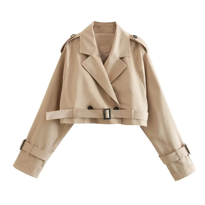 Greta | Frauen Winter-Cropped-Jacke mit Gürtel - Elle Zürich