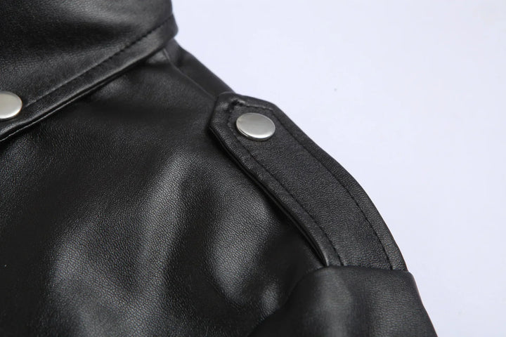 Austin | Herren Winter Leder-Bikerjacke mit Gürtel