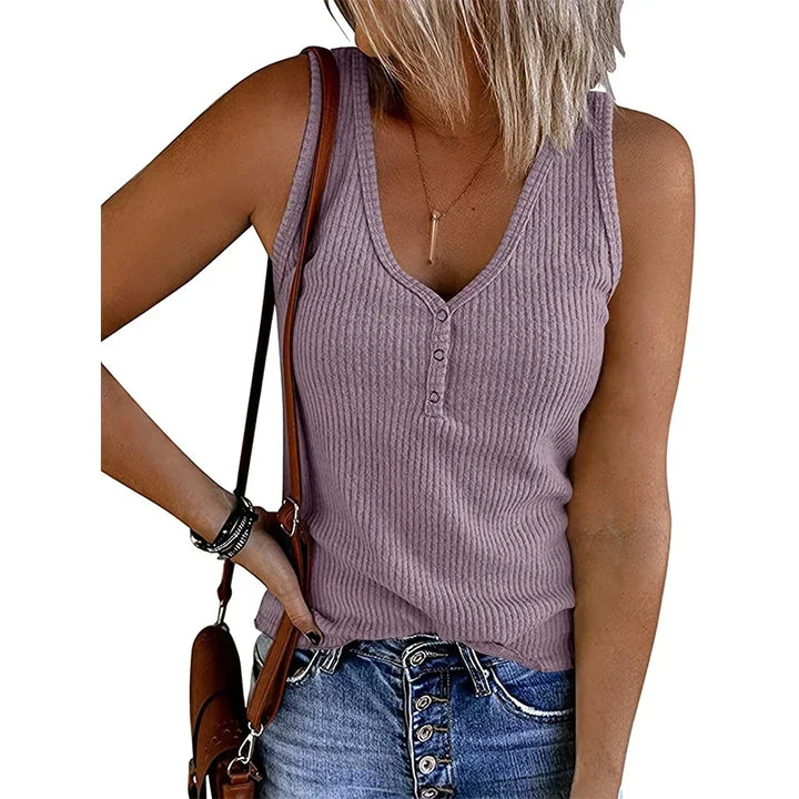 Laura | Atmungsaktives ärmelloses Sommer Top mit V-Ausschnitt für Damen - Elle Zürich