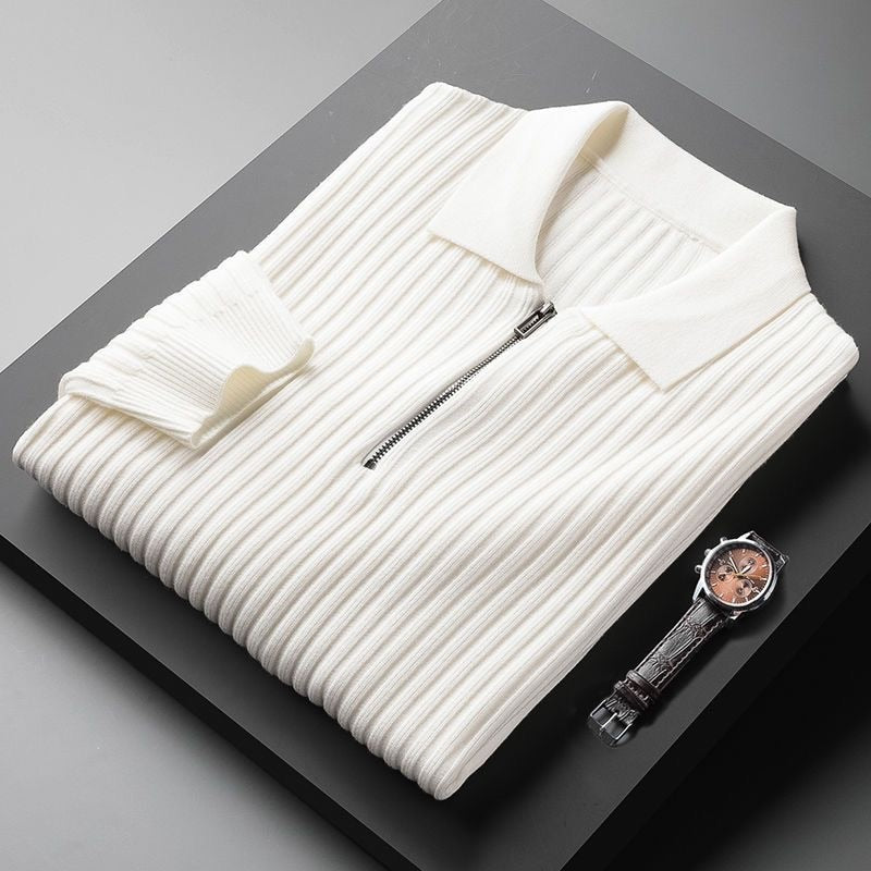 Andreas | Herren Rippstrick Halb-Zip Pullover - Elle Zürich