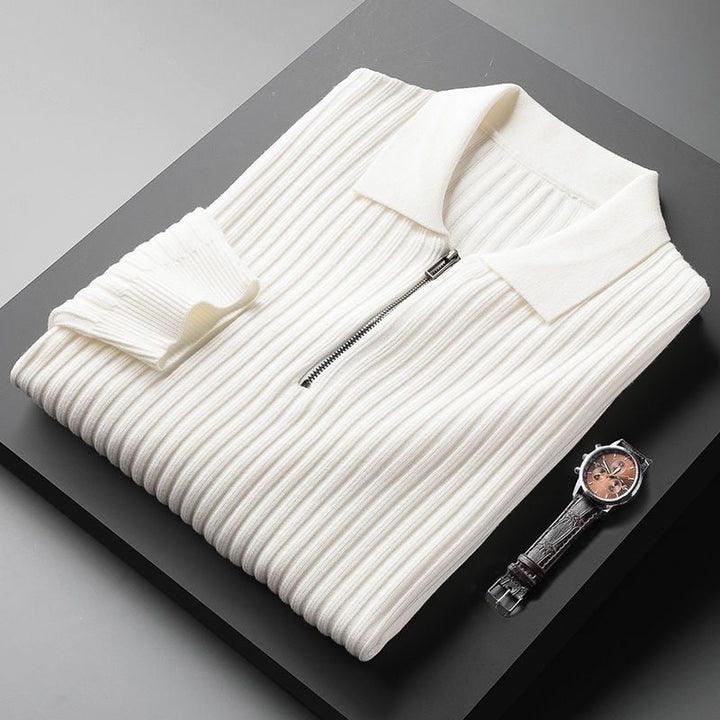 Andreas | Herren Rippstrick Halb-Zip Pullover - Elle Zürich