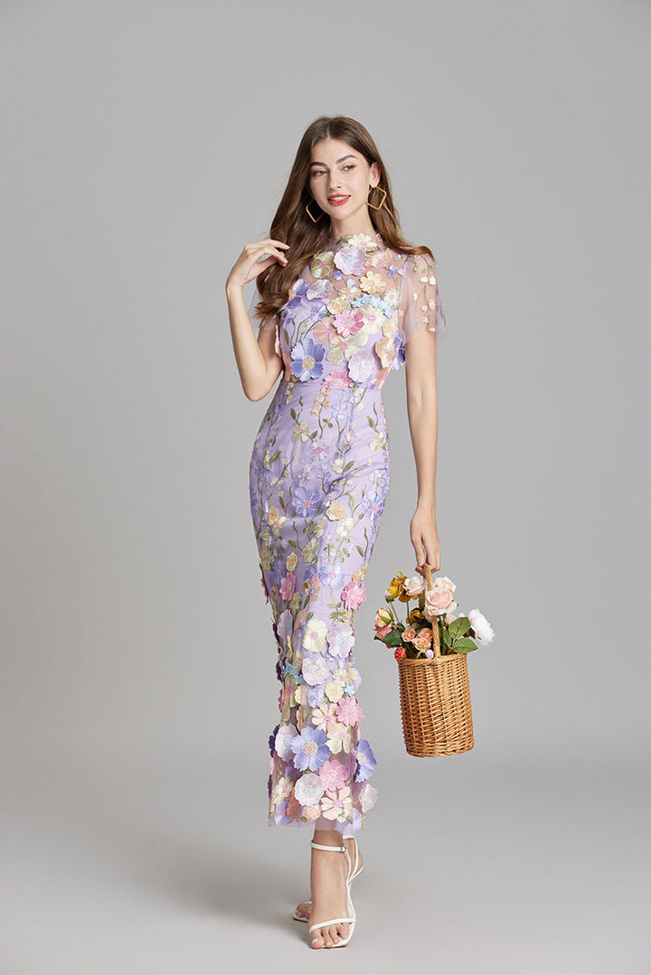 Lara | Elegantes Blumenkleid aus Mesh - Elle Zürich