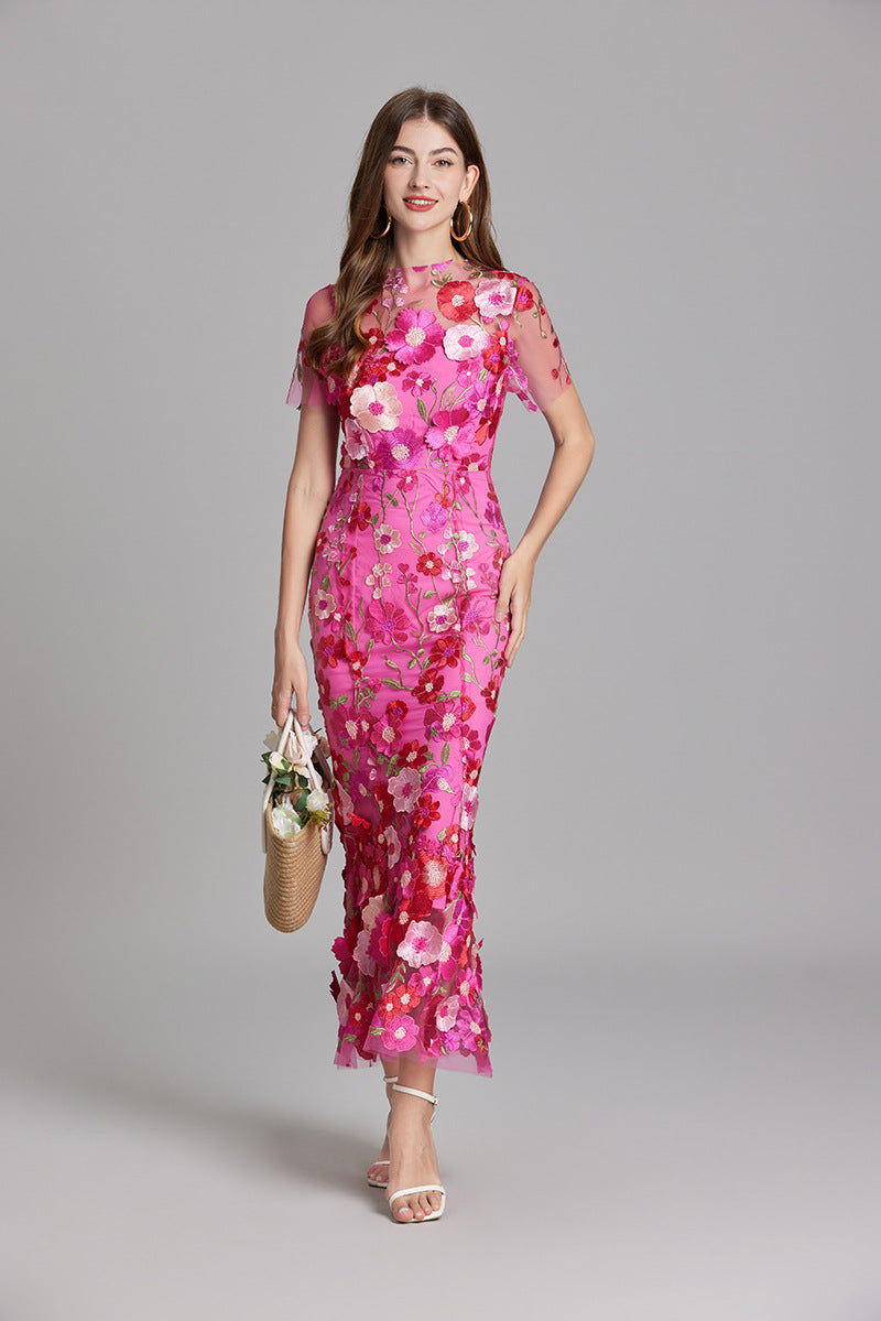 Lara | Elegantes Blumenkleid aus Mesh - Elle Zürich
