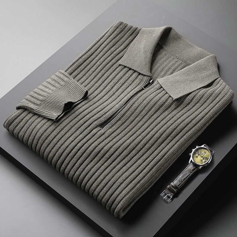 Andreas | Herren Rippstrick Halb-Zip Pullover - Elle Zürich