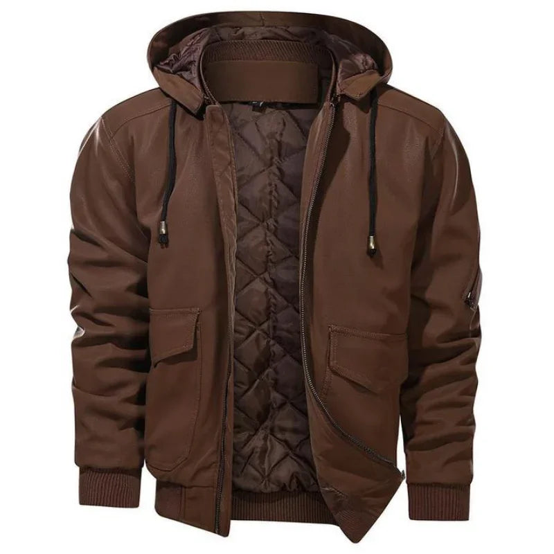 Roland | Herren Winter-Bomberjacke mit Kapuze und gestepptem Futter - Elle Zürich