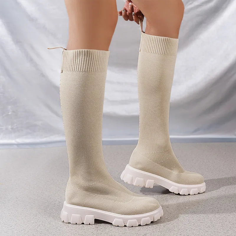 Helga | Moderne Sockenstil Knie Stiefel Damen