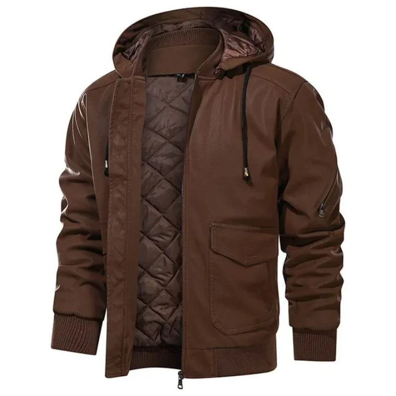 Roland | Herren Winter-Bomberjacke mit Kapuze und gestepptem Futter - Elle Zürich