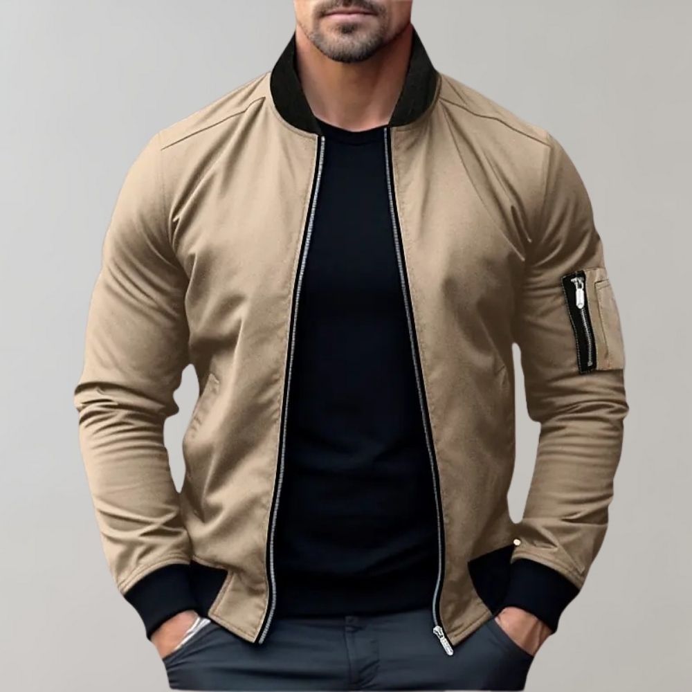 Friedrich | Herren Slim Fit Bomberjacke mit Reißverschlusstaschen