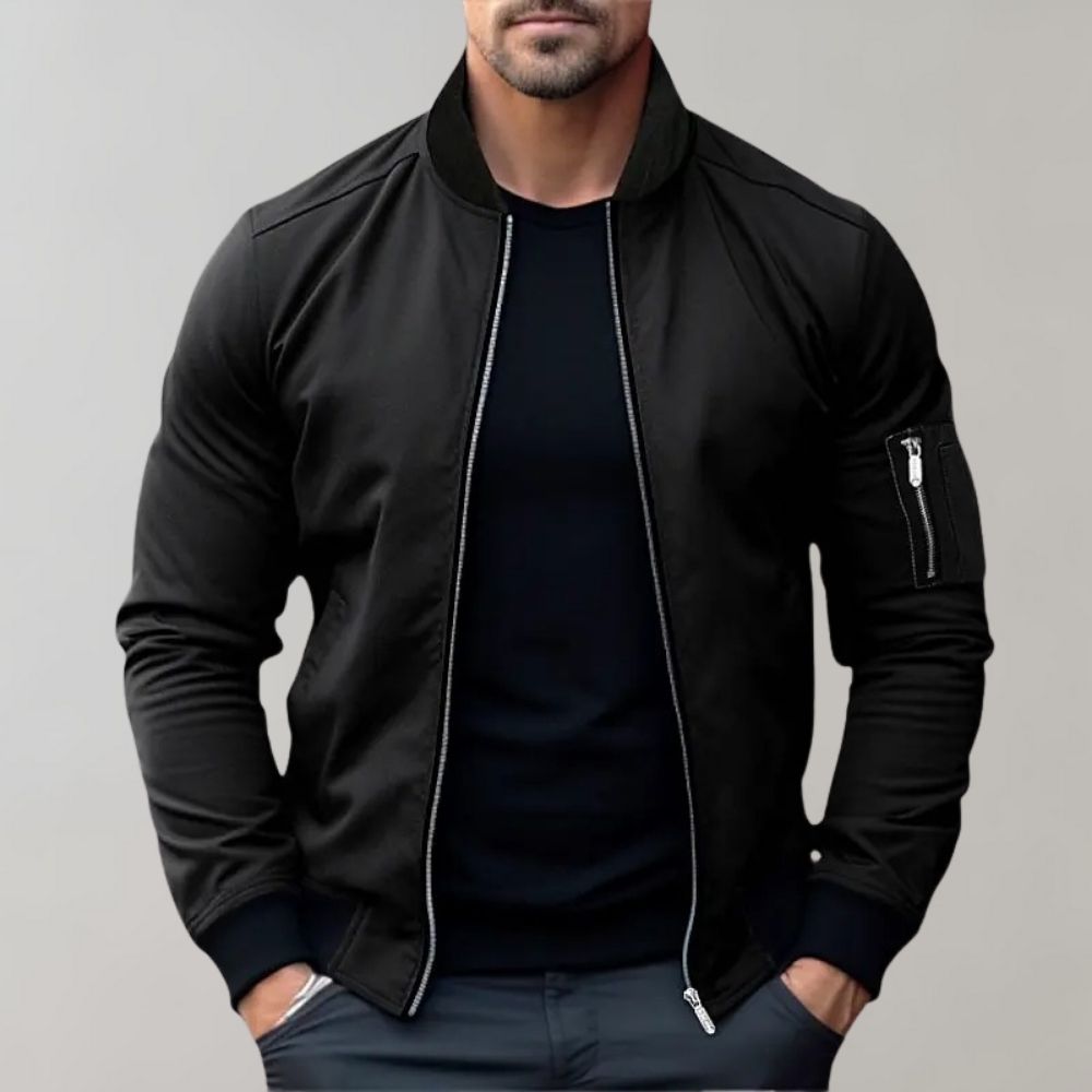 Friedrich | Herren Slim Fit Bomberjacke mit Reißverschlusstaschen