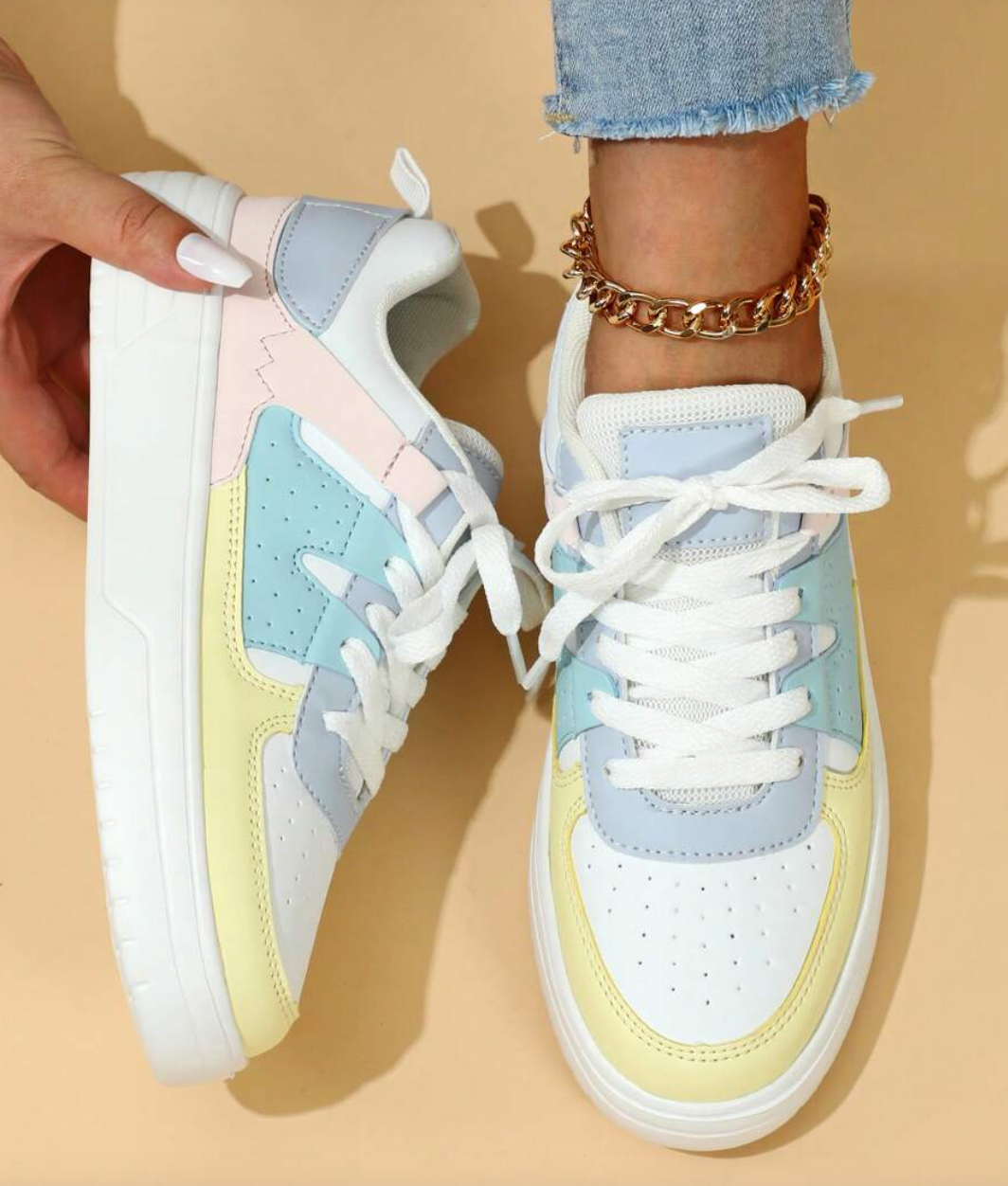 Eva | Damen Colorblock Pastell Freizeit Fashion Sneaker - Elle Zürich