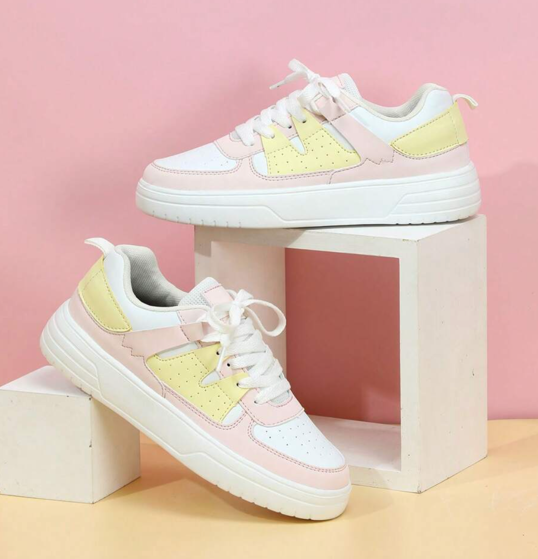 Eva | Damen Colorblock Pastell Freizeit Fashion Sneaker - Elle Zürich