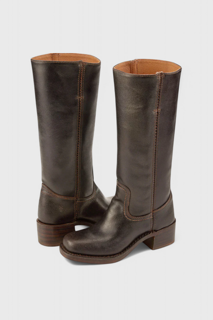 Carmen | Damen Leder Kniehohe Stiefel mit Absätzen