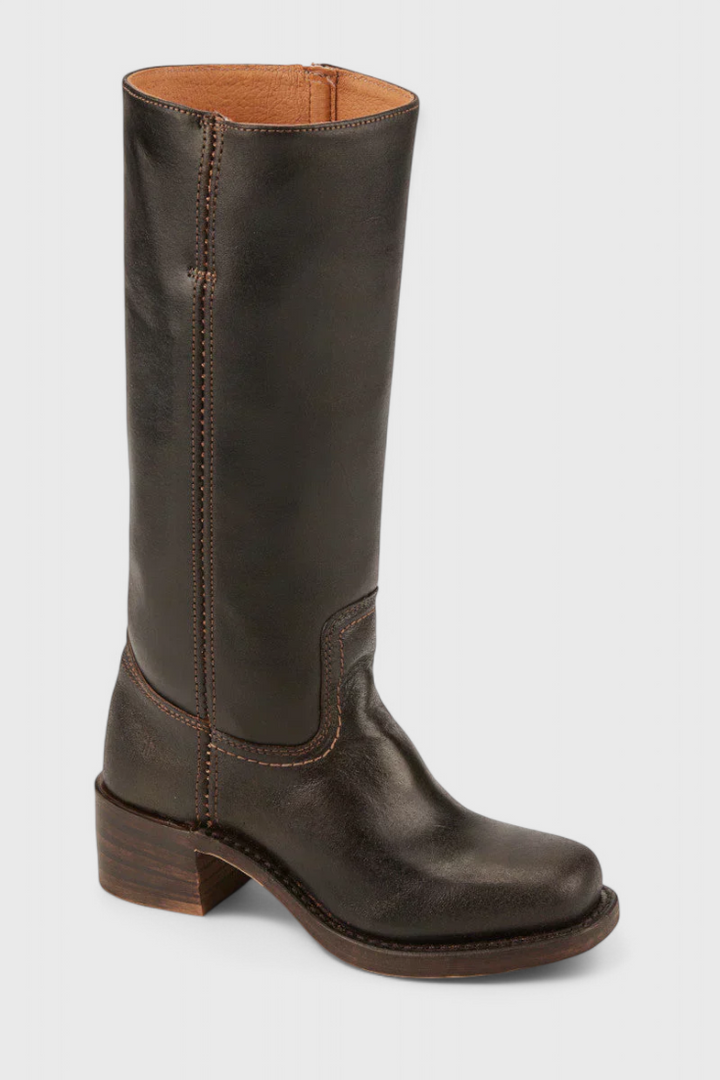 Carmen | Damen Leder Kniehohe Stiefel mit Absätzen