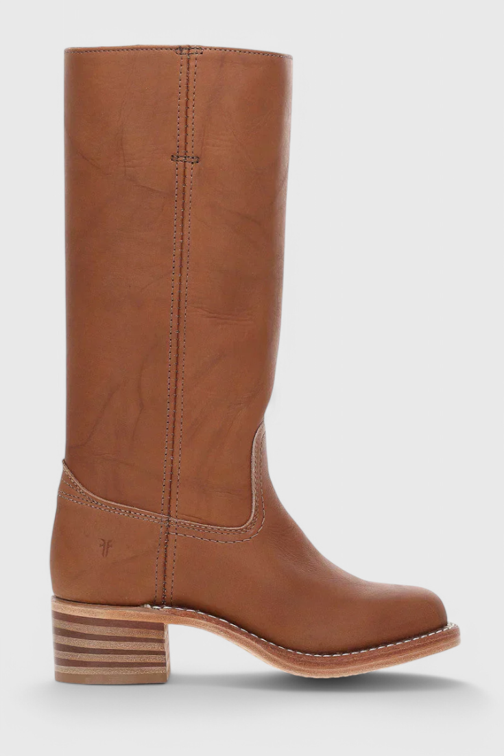 Carmen | Damen Leder Kniehohe Stiefel mit Absätzen